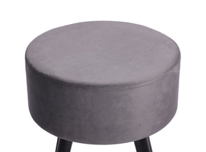 Hocker aus Samt anthrazit/schwarz