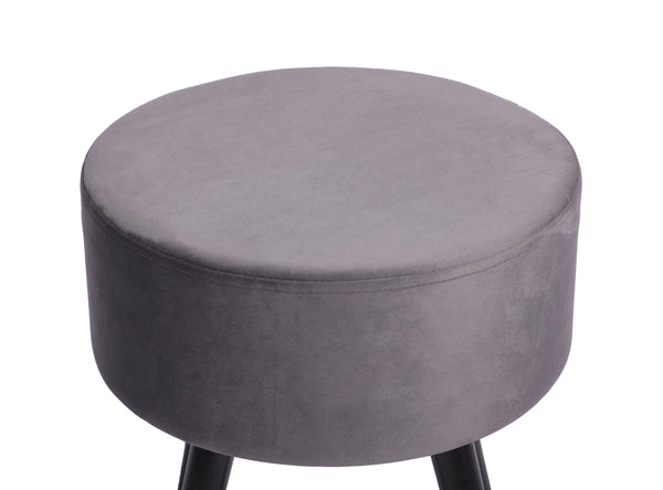 Hocker aus Samt anthrazit/schwarz