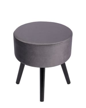 Hocker aus Samt anthrazit/schwarz