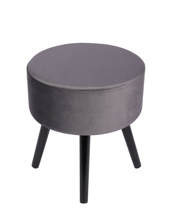 Hocker aus Samt anthrazit/schwarz
