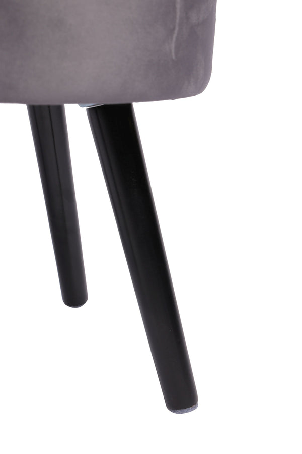 Hocker aus Samt anthrazit/schwarz