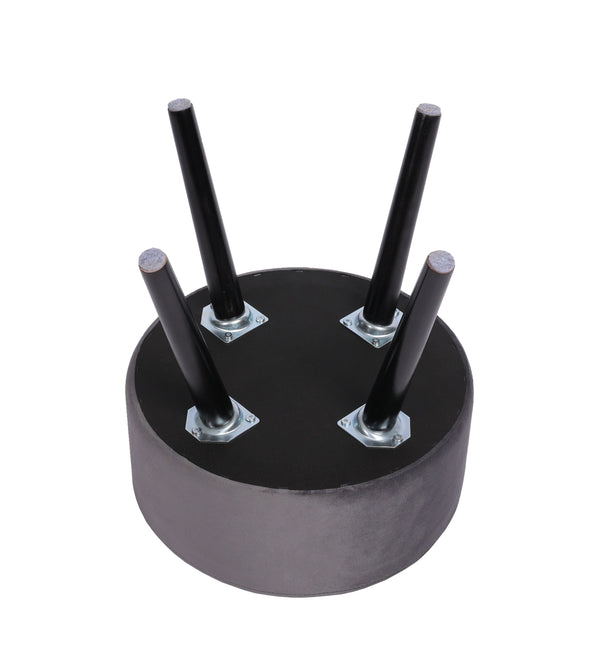 Hocker aus Samt anthrazit/schwarz