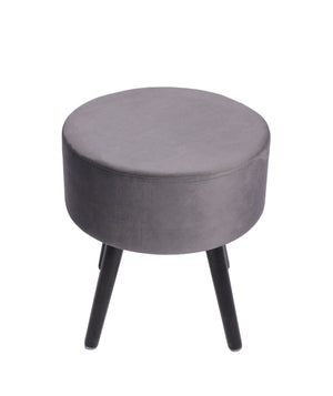 Hocker aus Samt anthrazit/schwarz
