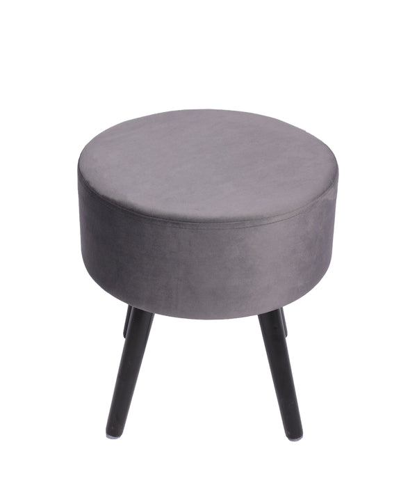 Hocker aus Samt anthrazit/schwarz