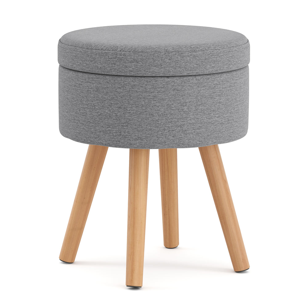 Sgabello con vano contenitore, grigio chiaro