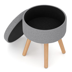 Hocker mit Aufbewahrungsfach hellgrau