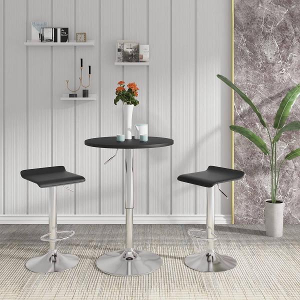 Bartisch höhenverstellbar 68-88 cm Partytisch Schwarz