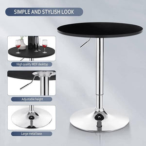 Bartisch höhenverstellbar 68-88 cm Partytisch Schwarz