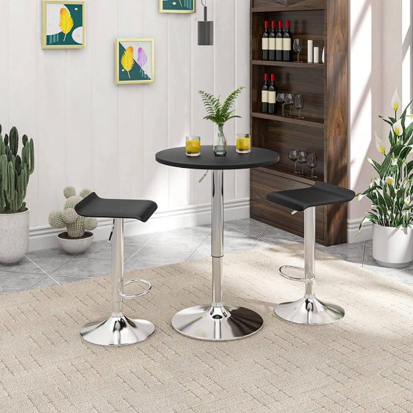 Bartisch höhenverstellbar 68-88 cm Partytisch Schwarz