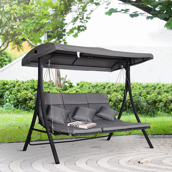 Hollywoodschaukel Gartenschaukel 3 Sitzer mit Dach