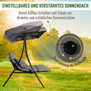 Hollywoodschaukel Gartenschaukel 3 Sitzer mit Dach