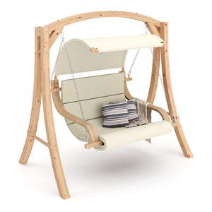Balançoire Hollywood en bois, beige/naturel