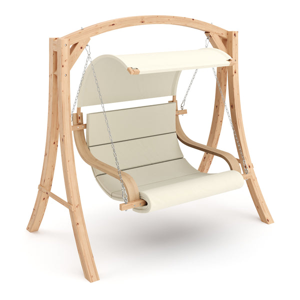 Balançoire Hollywood en bois, beige/naturel