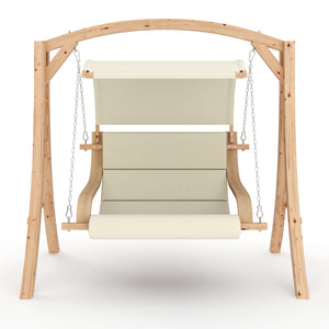 Balançoire Hollywood en bois, beige/naturel