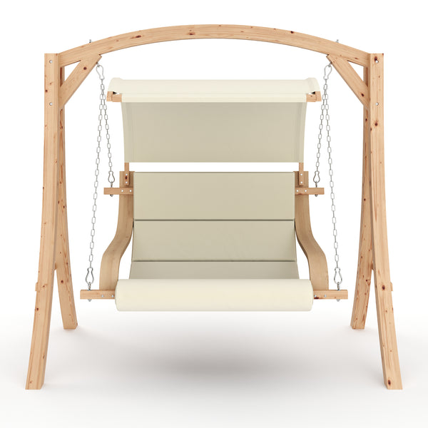 Balançoire Hollywood en bois, beige/naturel