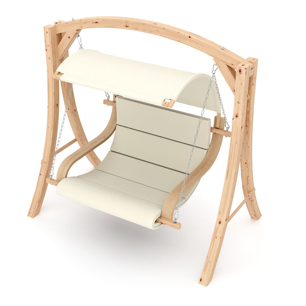 Balançoire Hollywood en bois, beige/naturel
