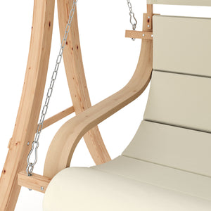 Balançoire Hollywood en bois, beige/naturel