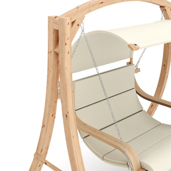 Balançoire Hollywood en bois, beige/naturel