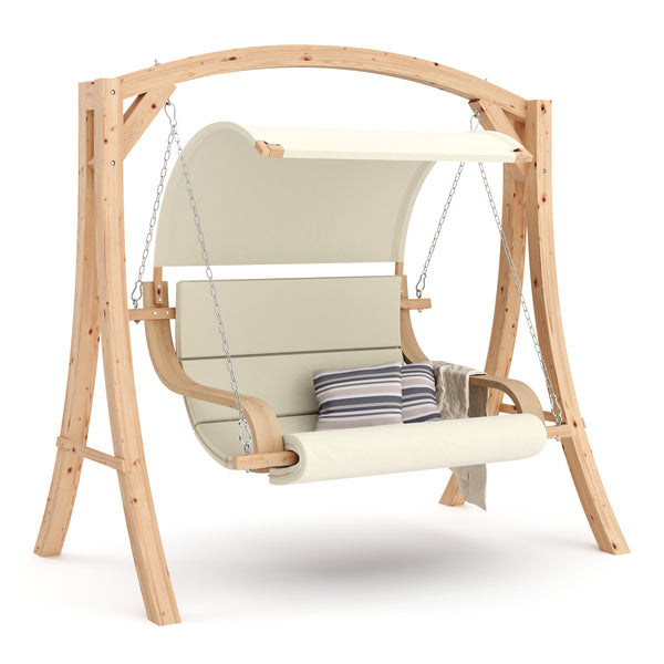 Balançoire Hollywood en bois, beige/naturel