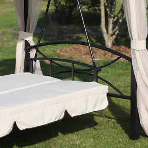 Hollywoodschaukel Pergola 3 Pers. + Seitenwände + Liegefunktion