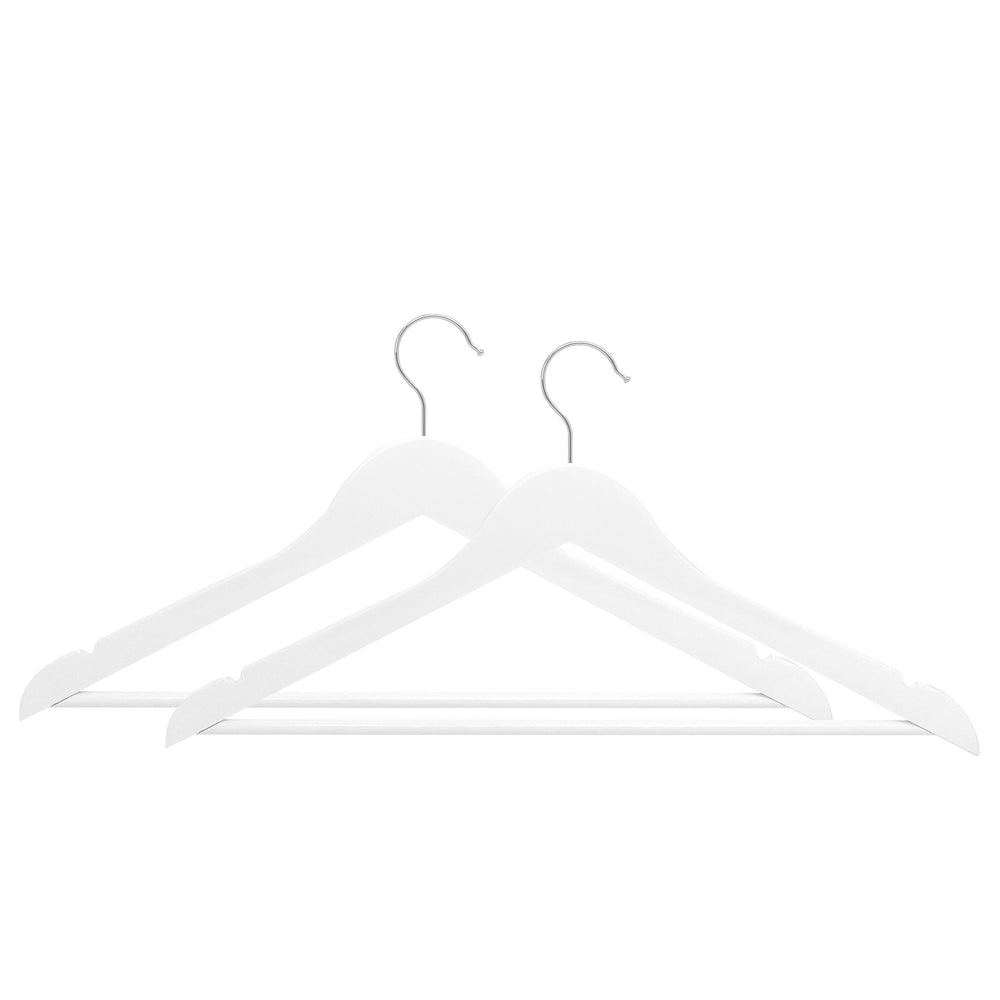 Wooden clothes hangers, white, set of 50