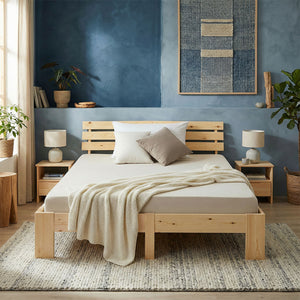 Letto in legno 160x200cm in legno massello naturale