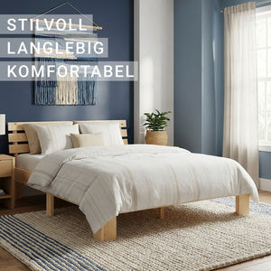 Letto in legno 160x200cm in legno massello naturale