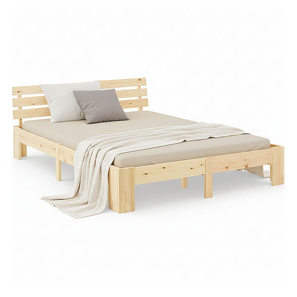 Letto in legno 160x200cm in legno massello naturale