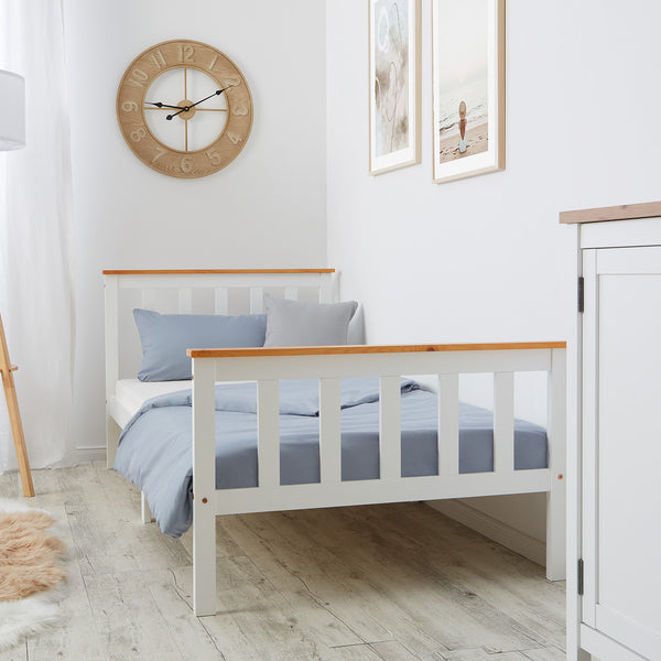Holzbett 90x200cm Landhausstil Weiss