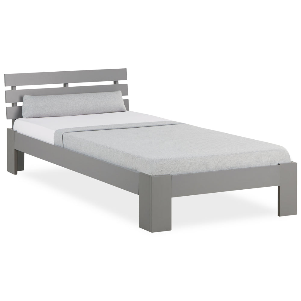 Letto in legno, letto singolo, 90x200cm, grigio