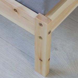 Holzbett Jugendbett mit Lattenrost 90x200cm Natur