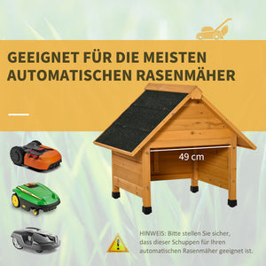 Holzgarage für Rasenmäher Roboter Mähroboter 75x76x70cm