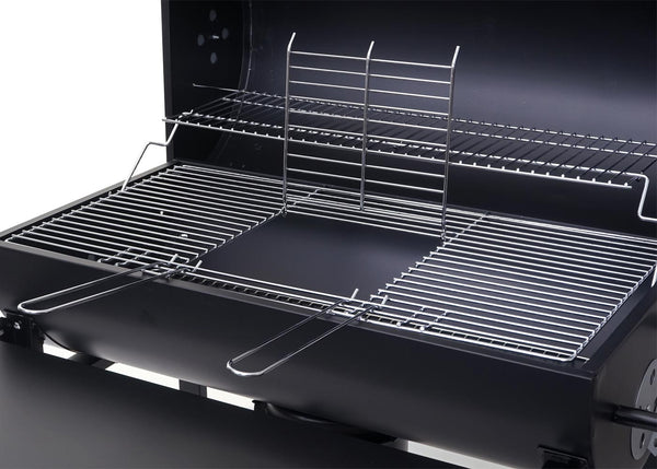 Holzkohlegrill Grillwagen mit Deckel und Ablage 102cm