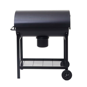 Holzkohlegrill Grillwagen mit Deckel und Ablage 102cm