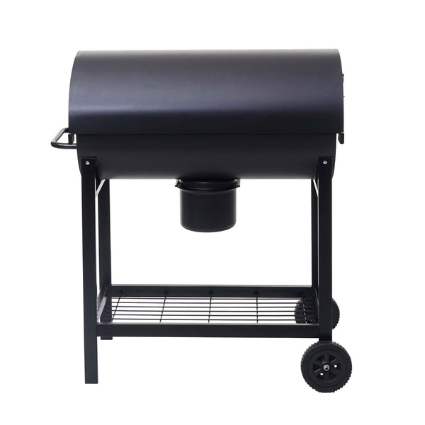 Holzkohlegrill Grillwagen mit Deckel und Ablage 102cm