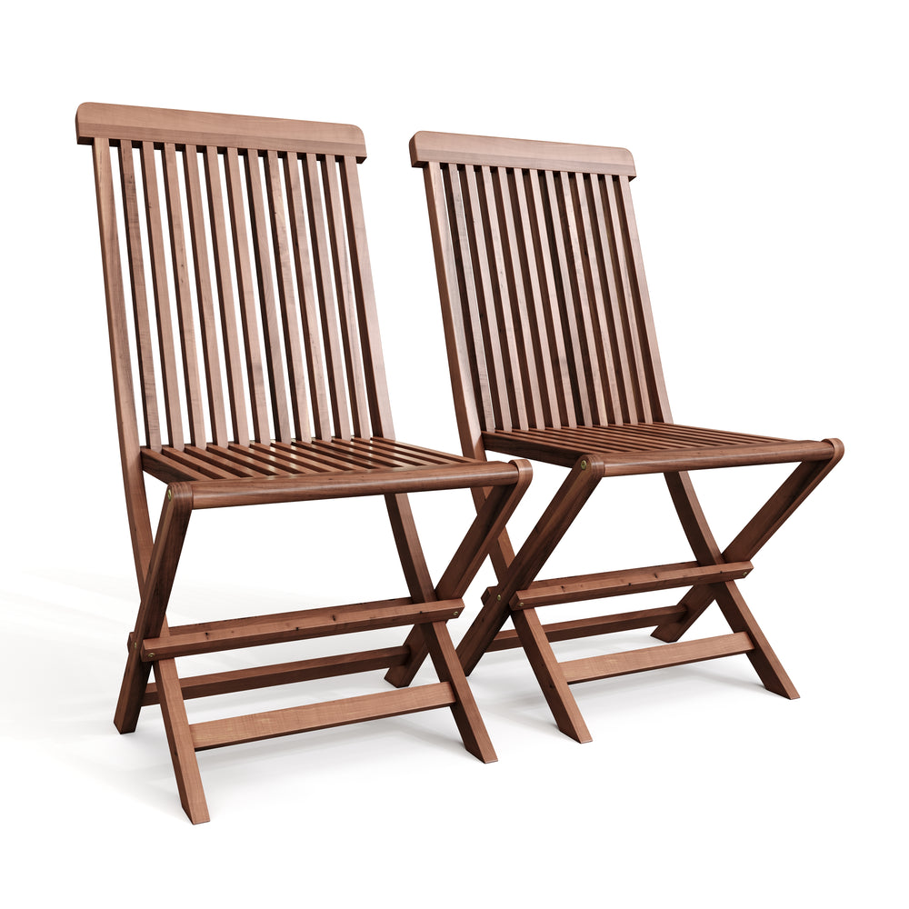 Sedia da giardino in legno di acacia, set da 2