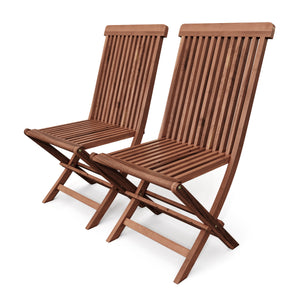 Gartenstuhl aus Akazienholz 2er Set
