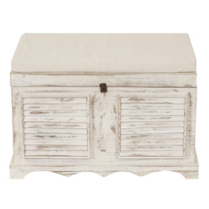 Holztruhe Aufbewahrungstruhe Shabby 50x76x45cm weiss