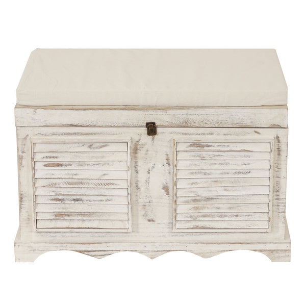Holztruhe Aufbewahrungstruhe Shabby 50x76x45cm weiss