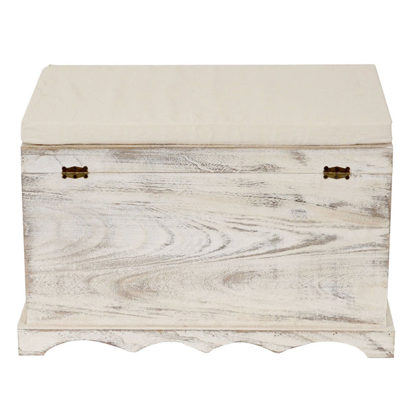 Holztruhe Aufbewahrungstruhe Shabby 50x76x45cm weiss