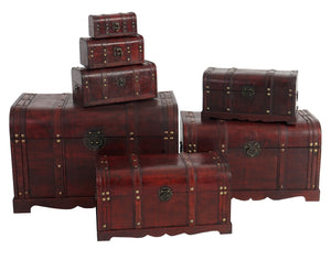 Holztruhe Valence Antikoptik 30x57x29cm ~ rund