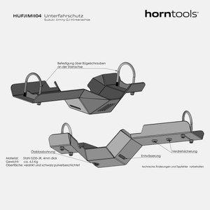 Unterfahrschutz Achse hinten Stahl für Suzuki Jimny GJ/HJ