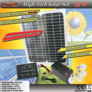 Mauk High-Tech Solar-Set 15 W mit Klickschaltern(B-Ware)