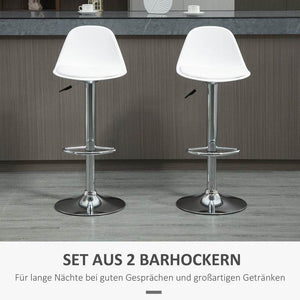 2er Set Barhocker höhenverstellbar weiss