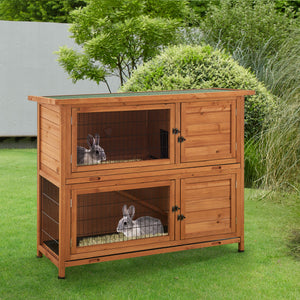 Clapier à lapins Falkenau, enclos pour petits animaux 104x122x50cm sapin