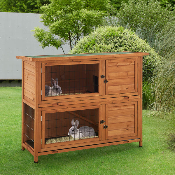Clapier à lapins Falkenau, enclos pour petits animaux 104x122x50cm sapin