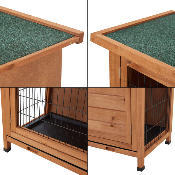 Clapier à lapins Falkenau, enclos pour petits animaux 104x122x50cm sapin