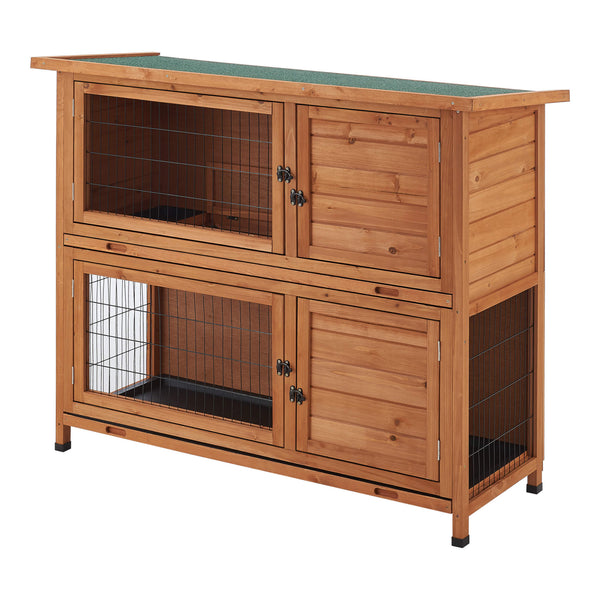 Clapier à lapins Falkenau, enclos pour petits animaux 104x122x50cm sapin