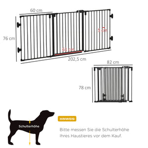 Hunde Absperrgitter Türschutzgitter klappbar 202.5x76cm