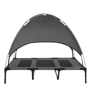 Hundebett Katzenbett erhöht mit Sonnendach XL anthrazit/schwarz